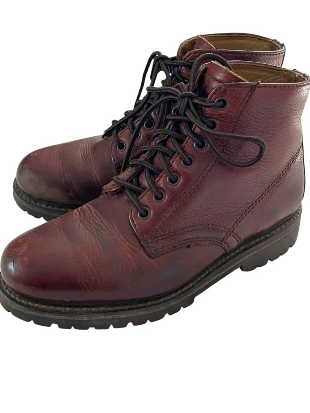 LL Bean Chippewa Katahdin Iron Works Lace Up Leather Boots Size 8 Mens Brown